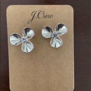 J. Crew silver flower stud earrings